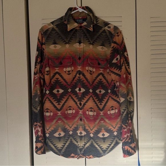 Vintage Polo Ralph Lauren RL RRL Wool Flannel Shirt Navajo Aztec Kanye Yeezy YZY - Picture 8 of 16